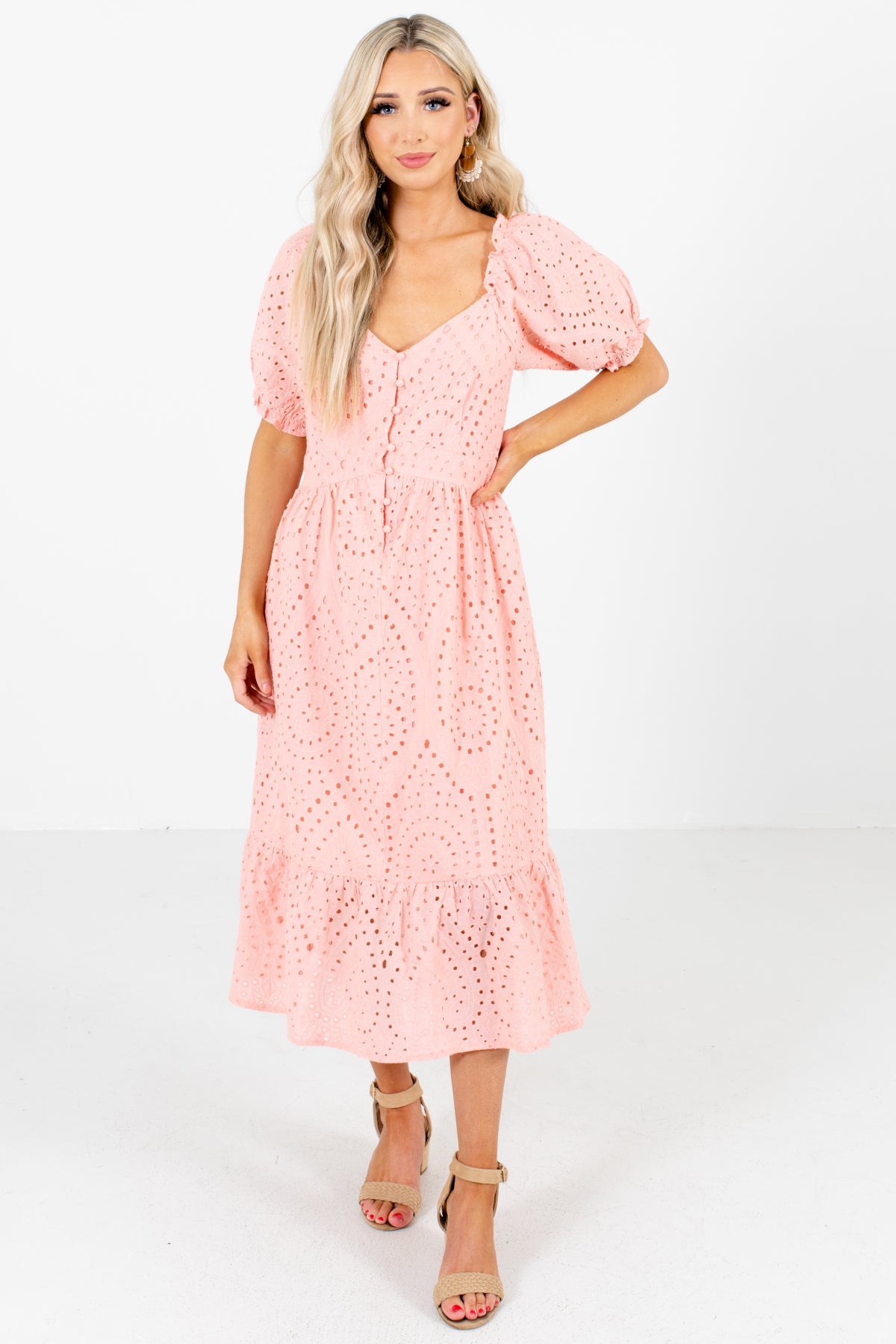 Southern Summer Pink Midi Dress ...